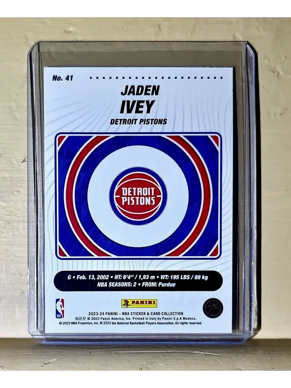 Jaden Ivey 2023-24 Panini NBA Basketball #41 Card Detroit Pistons